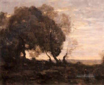  plein - Arbres Tordus Sur Une Kreta plein air Romantik Jean Baptiste Camille Corot